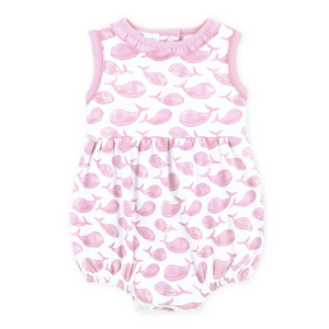 Magnolia Baby Azure Whales Print Bubble Pink