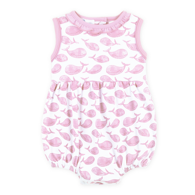 Magnolia Baby Azure Whales Print Bubble Pink