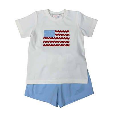 Whimsy Bay Ric Rac & Stars Boy Short Set