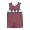 Delaney Red Windowpane Boy's Smocked Flag Short Jon Jon