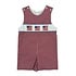 Delaney Red Windowpane Boy's Smocked Flag Short Jon Jon