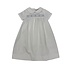Delaney Smocked Blue Geo Boy's White Long Daygown