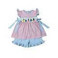 Delaney Pink Knit Gingham Smocked Princess Short Set