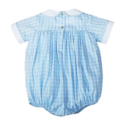 Blue Checks Baby Boy Romper