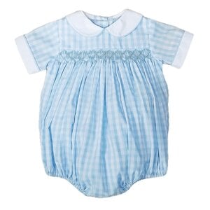 Blue Checks Baby Boy Romper