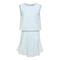 Pleat Collection Cleo Light Aqua Eyelet Dress