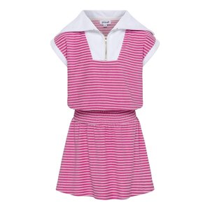 Pleat Collection Wynne Dress Pink/White Terry