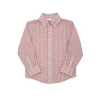 FINN Harbor Check Button Down - Coral Check