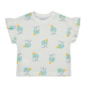 Mayoral Printed White S/S T-Shirt Palm Trees