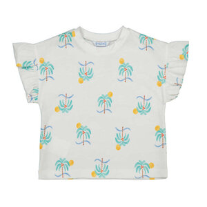 Mayoral Printed White S/S T-Shirt Palm Trees