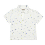 Mayoral White S/S Polo with Sailboats