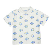 Mayoral S/S White Polo with Blue Fish