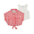 Mayoral Coral Striped Blouse with White Tank