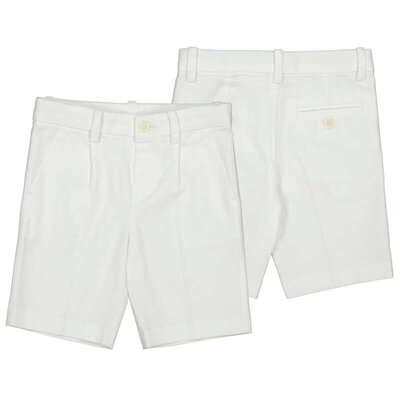 Mayoral Linen White Bermuda Shorts