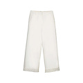 Mayoral Ivory Wide Pants w/ Embroidered Lace Trim