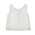 Mayoral Ivory Sleeveless Blouse with Embroidered Lace Trim
