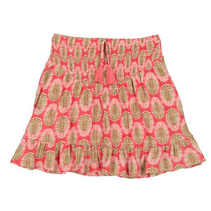 Mayoral Printed Floral Coral and Brown Skirt