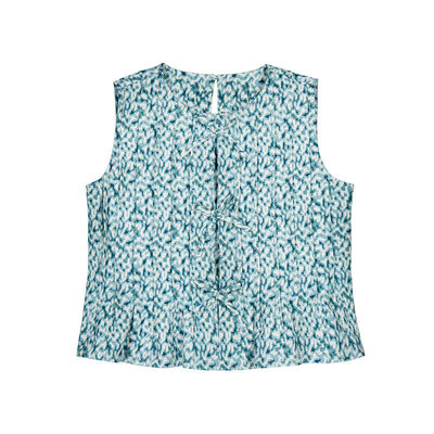 Mayoral Sleeveless Printed Jade Shirt