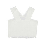 Mayoral Crinkled Knit White Halter Top