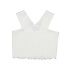 Mayoral Crinkled Knit White Halter Top