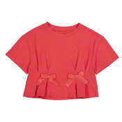 Mayoral S/S Cropped Coral Top with Bows