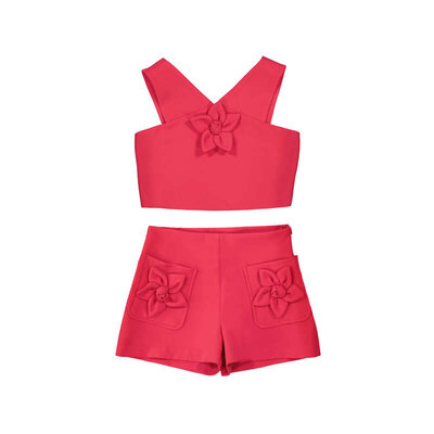 Mayoral Halter Hot Pink Set with Flowers