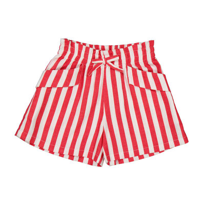 Mayoral Patterned Coral and White Striped Short