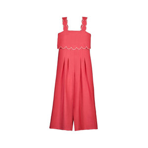 Mayoral Long Coral Jumpsuit with Scalloped Design