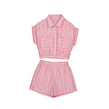 Mayoral Pink Striped S/S Shirt and Short Set