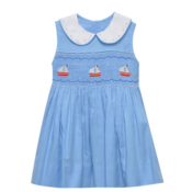 Remember Nguyen Smocked At Sea Blue Juliette Dress
