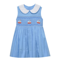 Remember Nguyen Smocked At Sea Blue Juliette Dress
