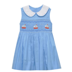 Remember Nguyen Smocked At Sea Blue Juliette Dress
