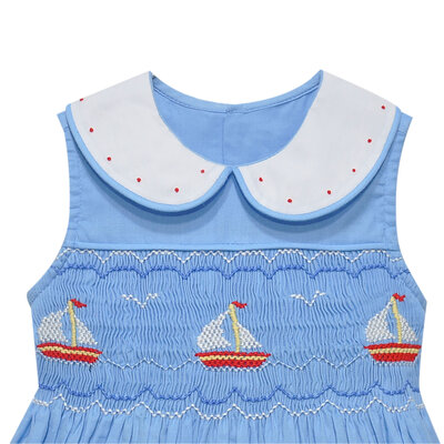 Remember Nguyen Smocked At Sea Blue Juliette Dress