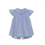 Baby Sen Crawfish Royal Blue Georgette Angel Bishop Short Set