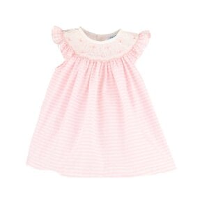 Luli & Me Plumeti Stripes Bishop - Pink