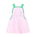 Zuccini Watermelon Pink Mini Seersucker Ruffle Front Dress