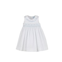 Luli & Me Blue Plumeti Smocked Dress