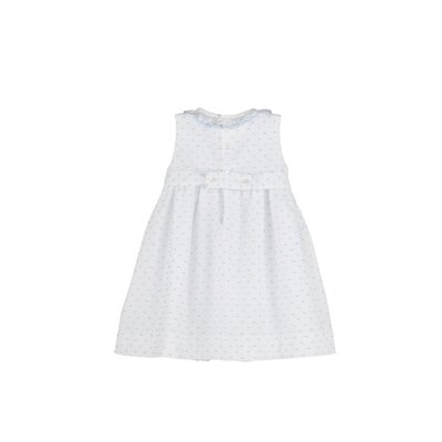 Luli & Me Blue Plumeti Smocked Dress