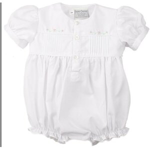 Feltman Brothers White/Pink Girl's Bubble Romper PRE