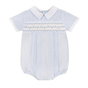 Feltman Brothers Boy's Blue/White Wave Smocked Romper