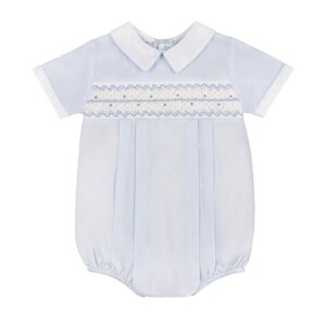 Feltman Brothers Boy's Blue/White Wave Smocked Romper