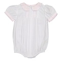 Feltman Brothers Girl's White/Pink Vintage Scalloped Collar Romper