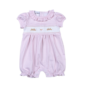 Baby Loren Pink Smocked Easter Bunnies Bubble