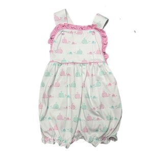 Baby Loren Whales Aqua & Pink Ruffle Sun Bubble