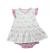 Baby Loren Whales Aqua & Pink Bubble Dress