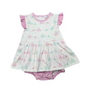 Baby Loren Whales Aqua & Pink Bubble Dress