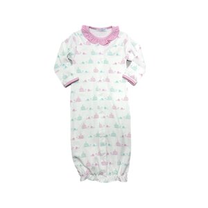 Baby Loren Whales Aqua & Pink Converter Gown
