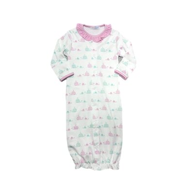 Baby Loren Whales Aqua & Pink Converter Gown