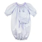 Petit Ami Lavender Convertible Smocked Bag w/ Bonnet