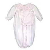 Petit Ami Pink Convertible Smocked Bag w/ Hat